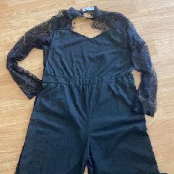 Nextmia Jumpsuit Lace Cut Out Hidden Zipper Elastic Waist Lightweight In… - Picture 4 of 7